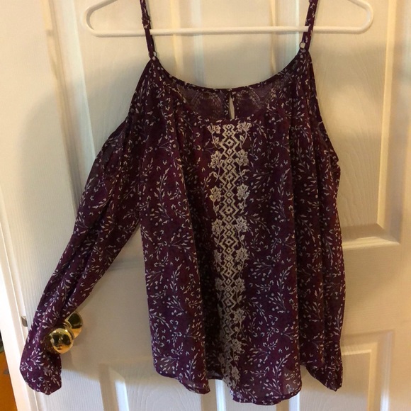 Long Sleeve Cold Shoulder Blouse - Picture 1 of 6